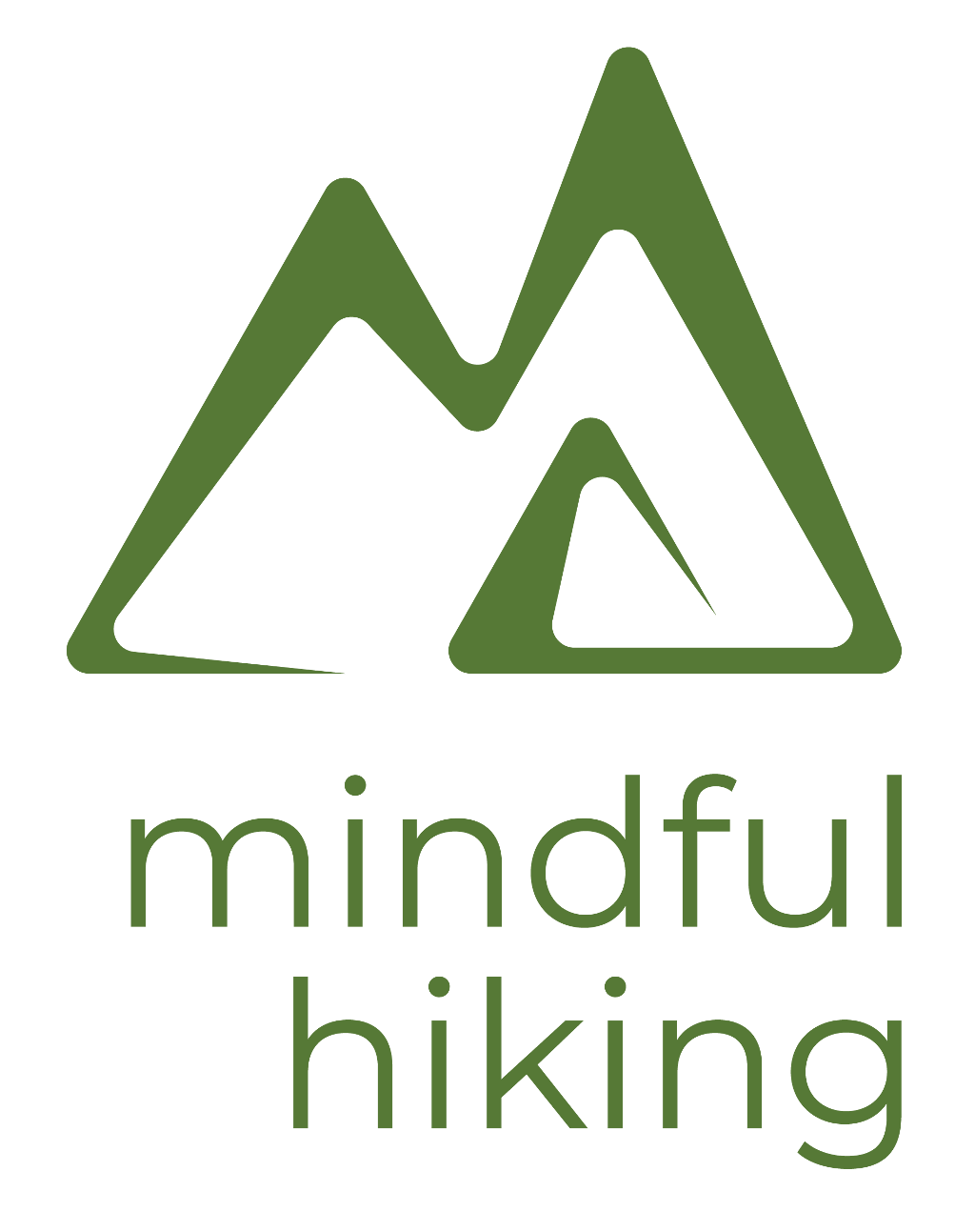mindful hiking logo dark green